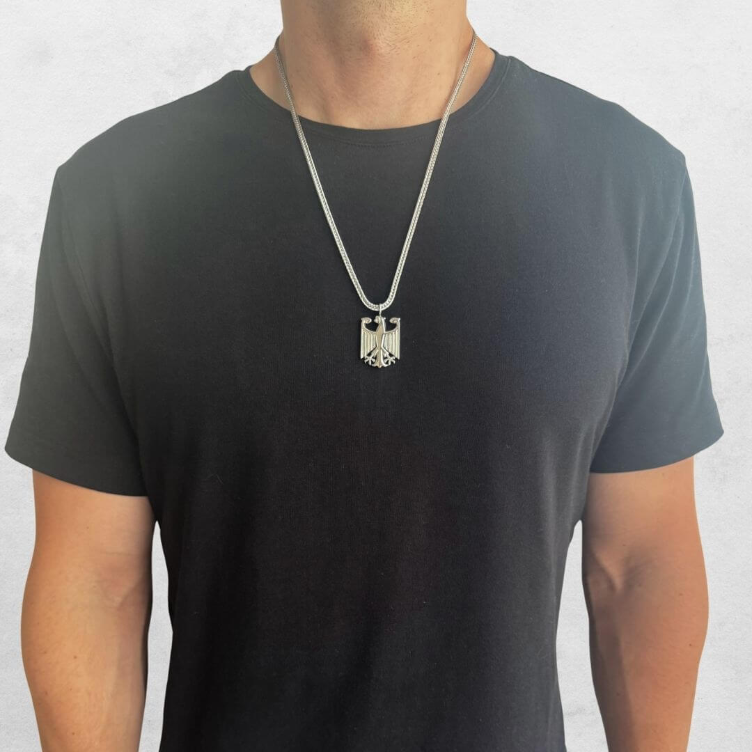 Deutschland Kette mit Adleranhänger aus Edelstahl - VISTORO