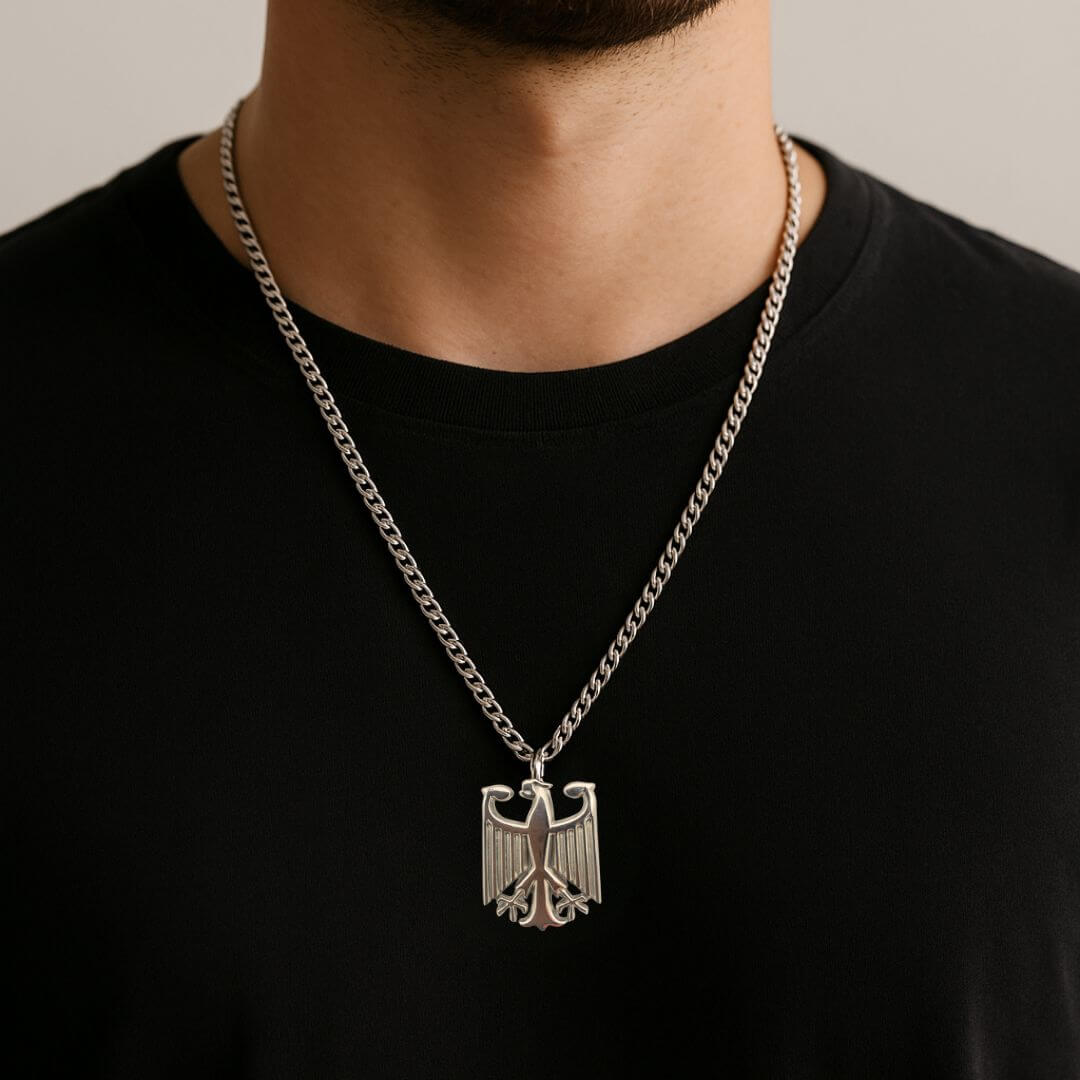 Deutschland Kette mit Adleranhänger aus Edelstahl - VISTORO