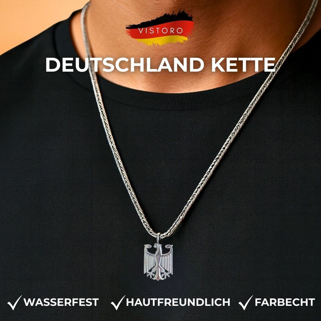 Deutschland Kette mit Adleranhänger aus Edelstahl - VISTORO