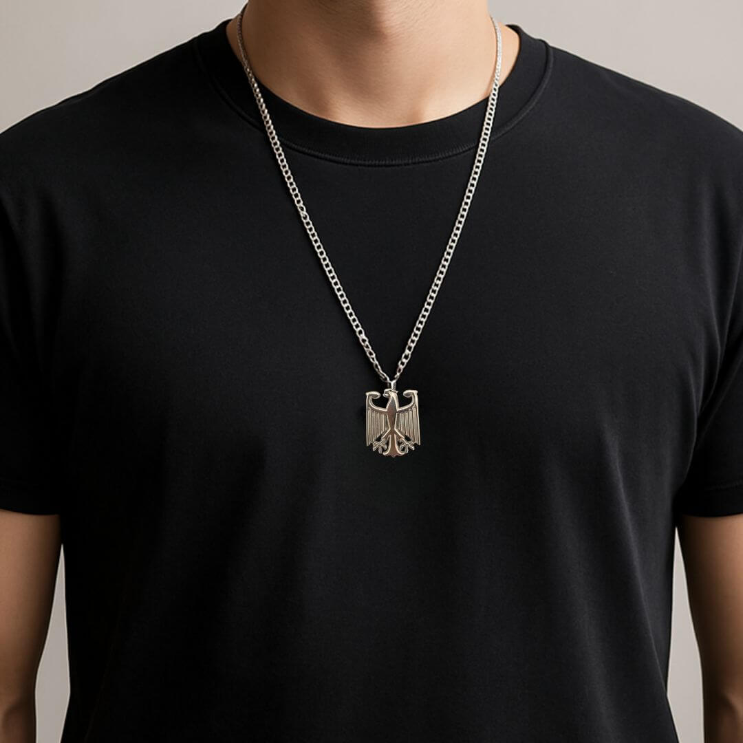 Deutschland Kette mit Adleranhänger aus Edelstahl - VISTORO