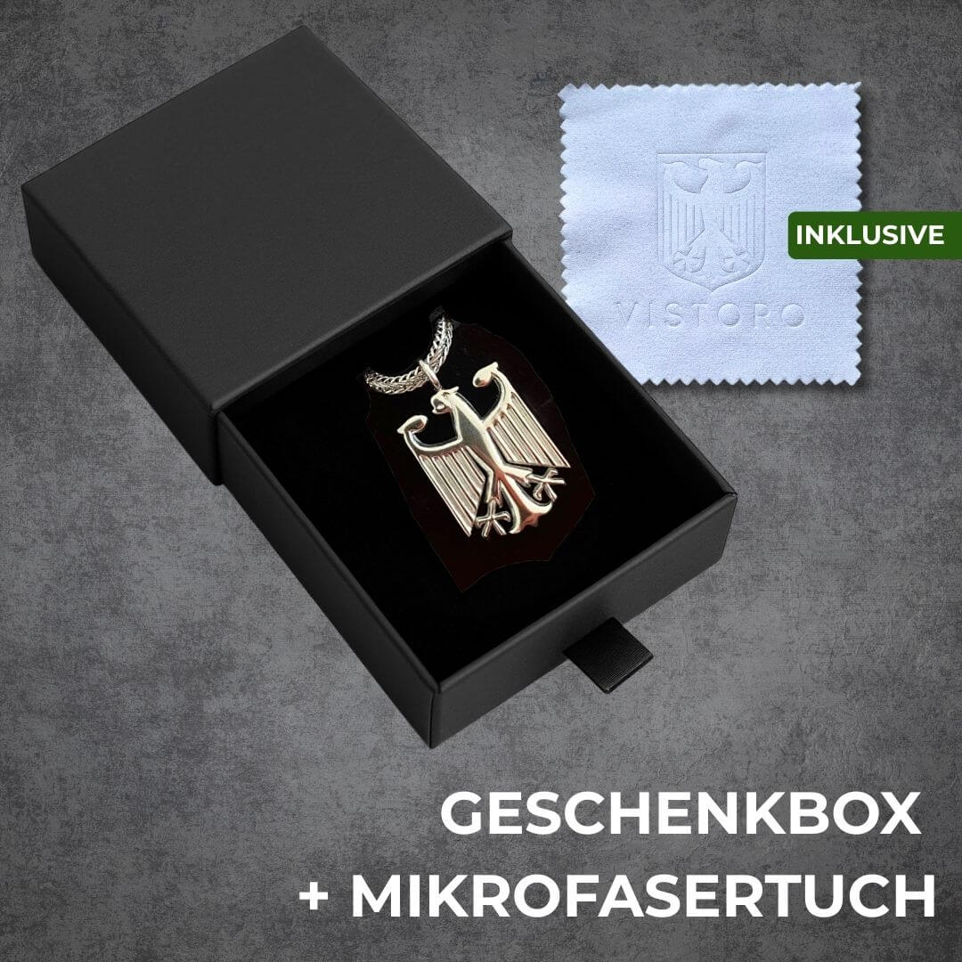 Deutschland Kette mit Adleranhänger aus Edelstahl - VISTORO