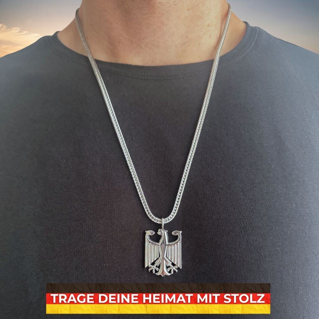 Deutschland Kette mit Adleranhänger aus Edelstahl - VISTORO