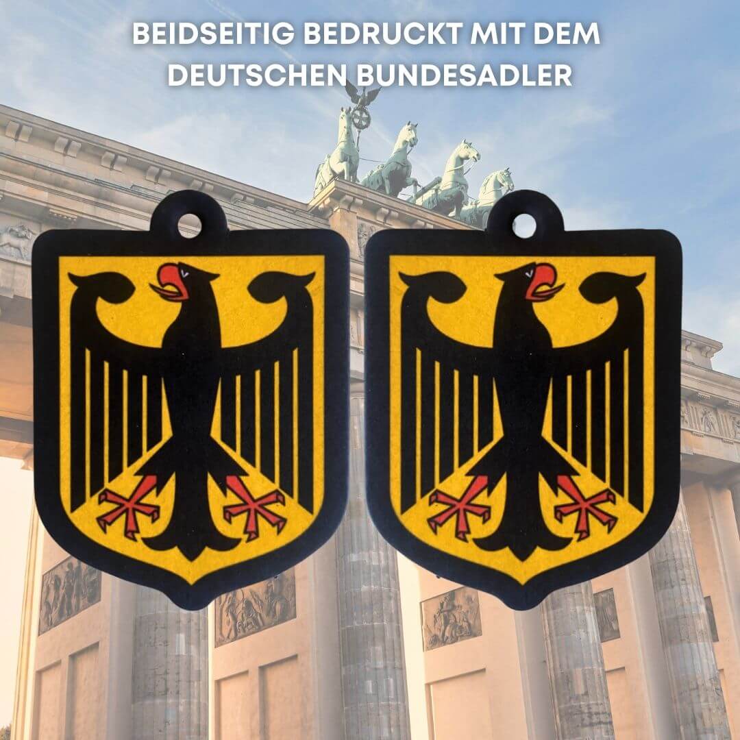 Auto Duftbaum Deutschland – 2er Set Sandelholz & Frucht Duft mit Bundesadler - VISTORO