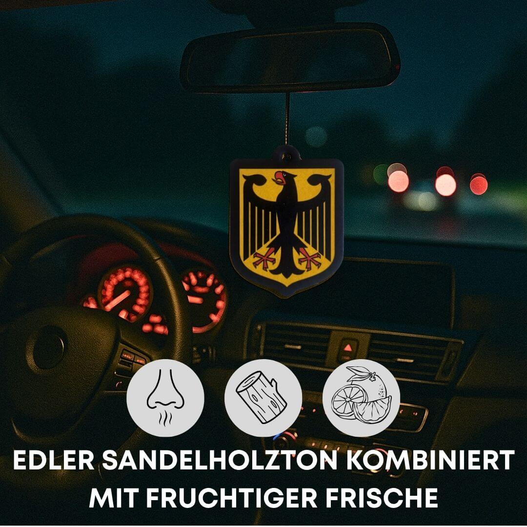 Auto Duftbaum Deutschland – 2er Set Sandelholz & Frucht Duft mit Bundesadler - VISTORO