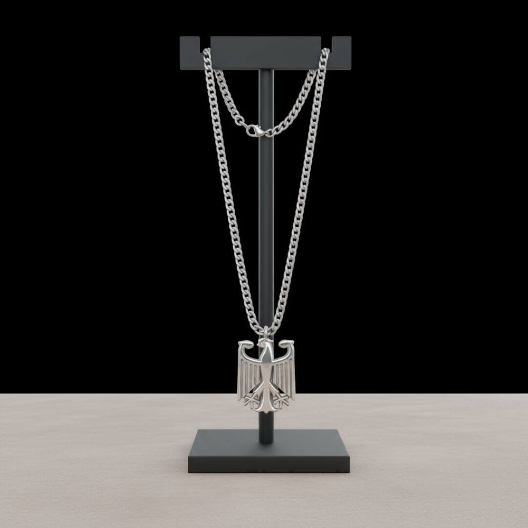 Deutschland Kette mit Adleranhänger aus Edelstahl - VISTORO