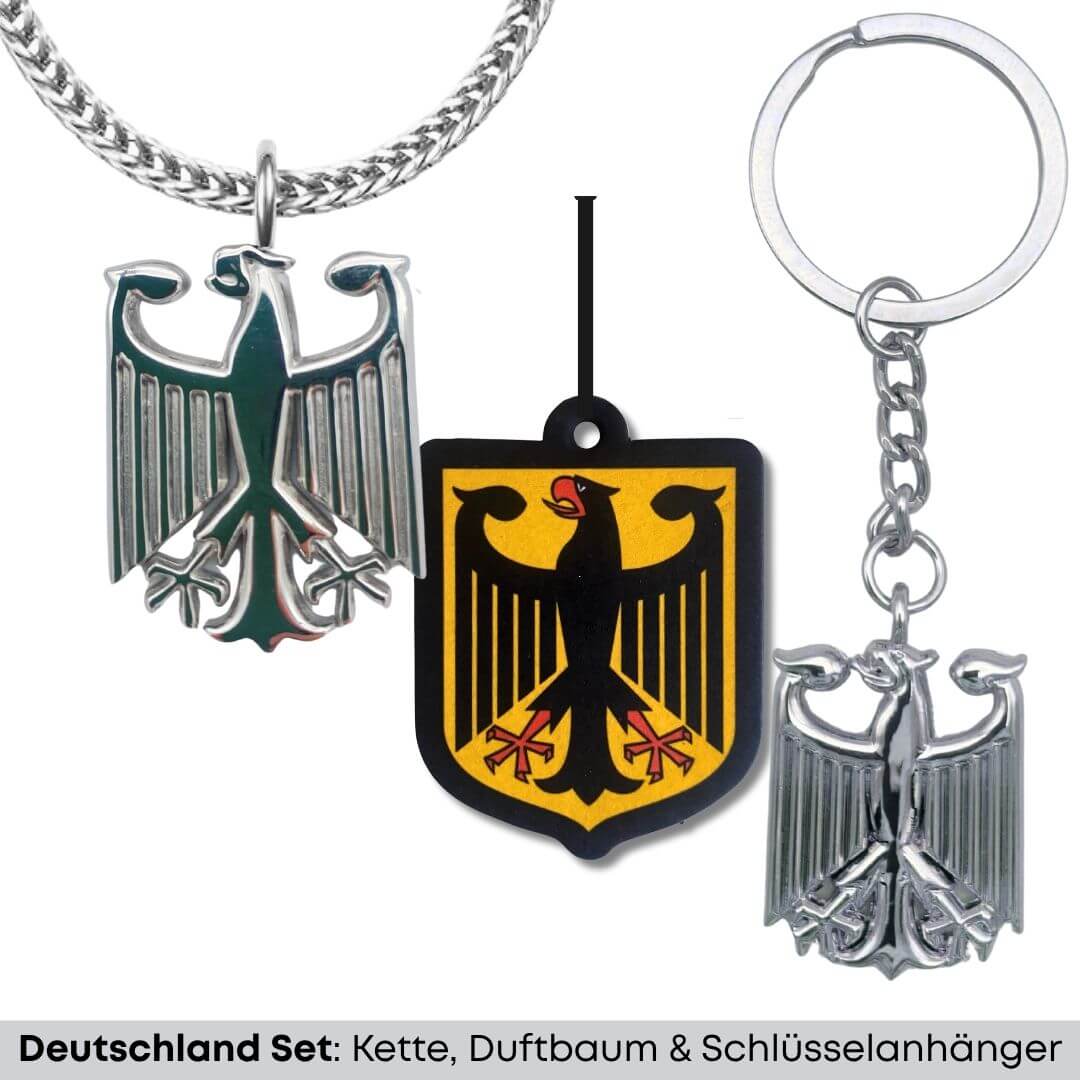 Deutschland - Set: Kette + Schlüsselanhänger + 5× Duftbaum - VISTORO