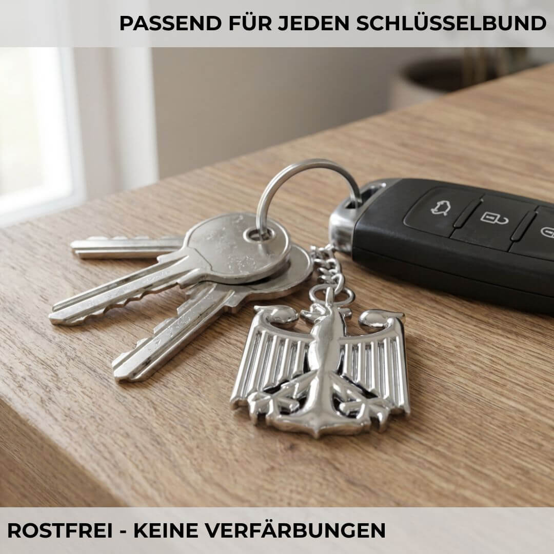 Schlüsselanhänger Deutschland – Adler Anhänger Silber - VISTORO
