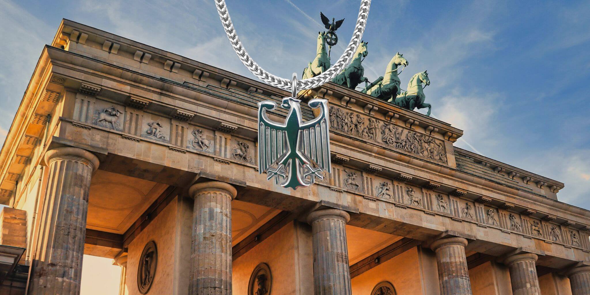 Deutschland Kette vor dem Brandenburger Tor